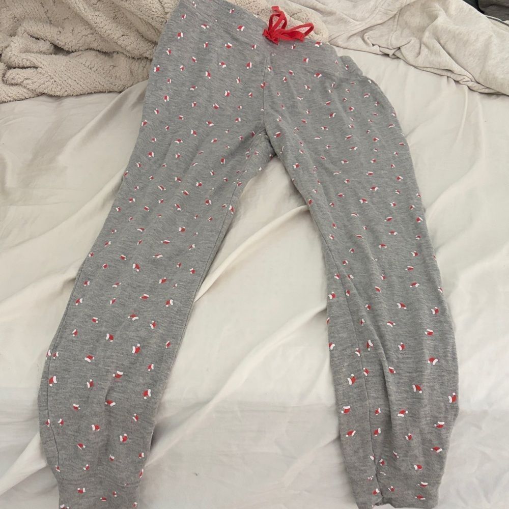 Gray Pajama Pants with Red Accents